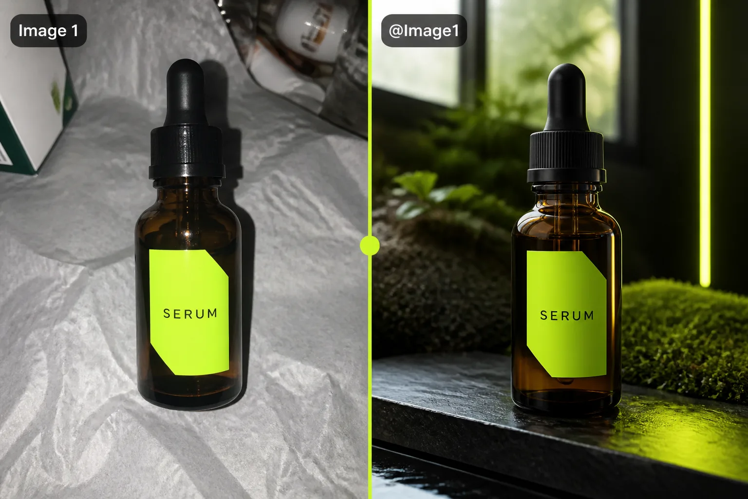 Supplier product photo converted into a styled lifestyle image using AI Ecommerce Image Generator