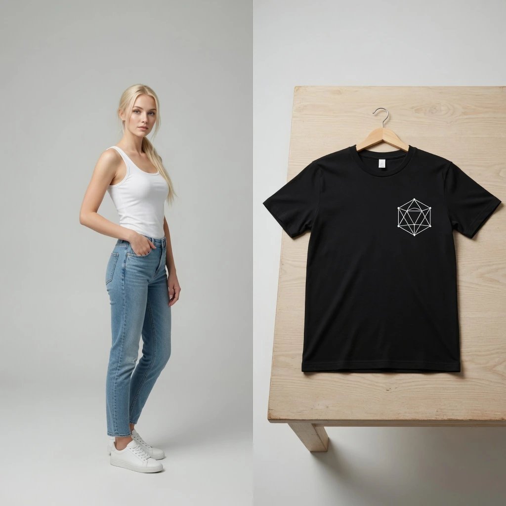 模特与服装试穿前示例