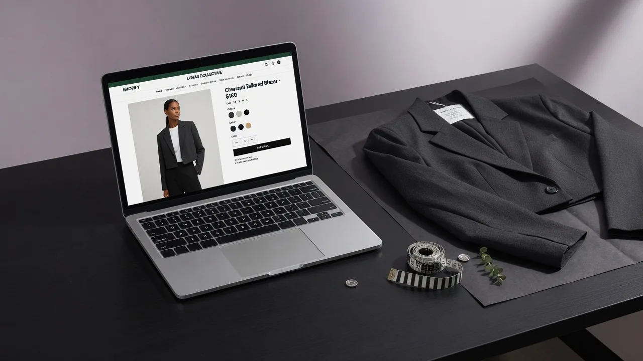 应用在 Shopify 商品详情页上的服装模特图