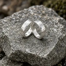 Pair of unbranded pavé huggie earrings on velvet