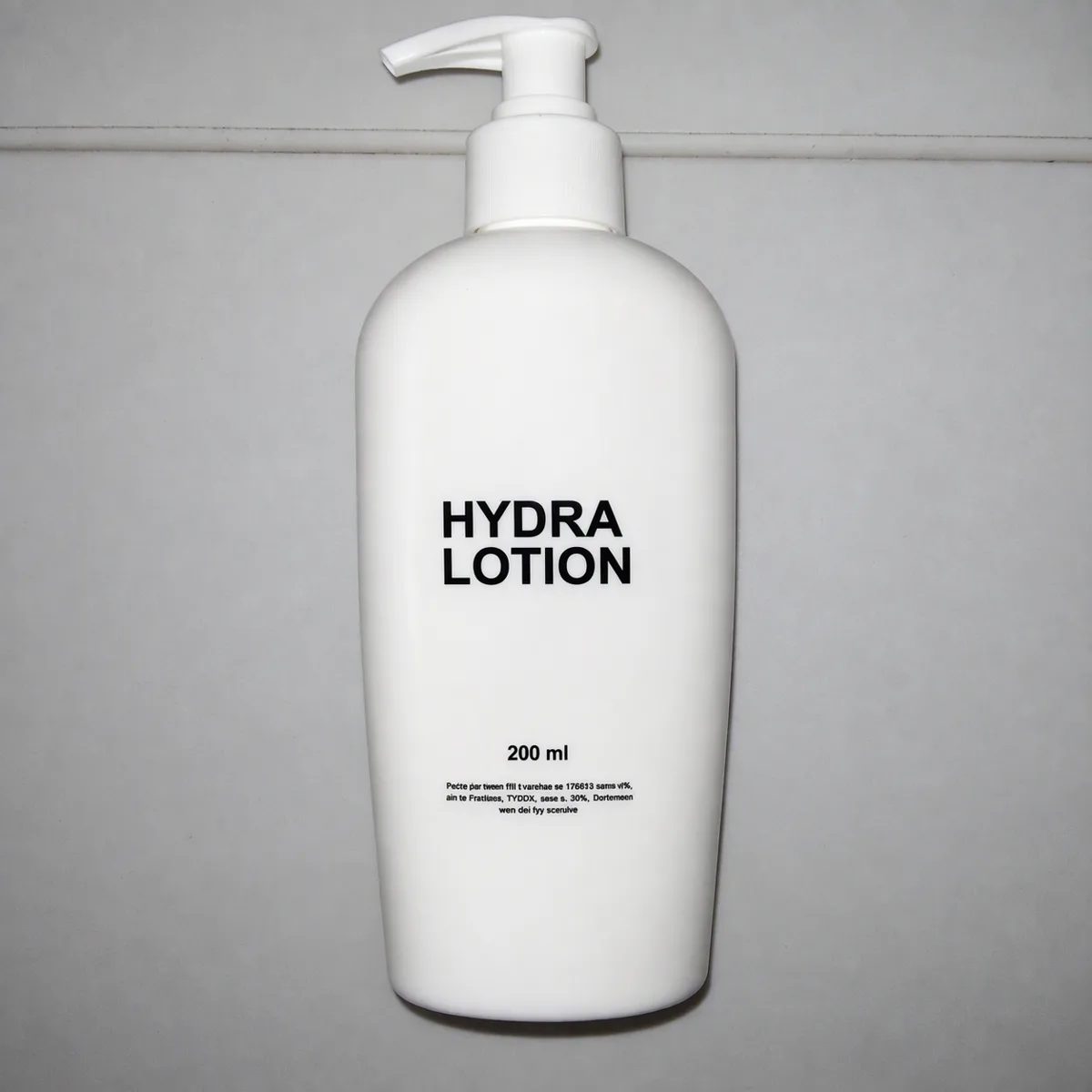 The same lotion bottle after glare removal, label readable