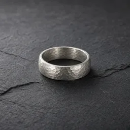 Unbranded hammered silver band on dark slate