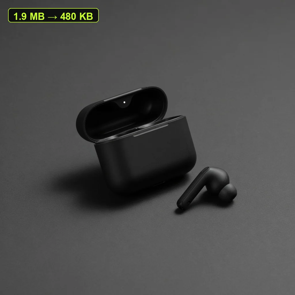Headphone listing photo after compression