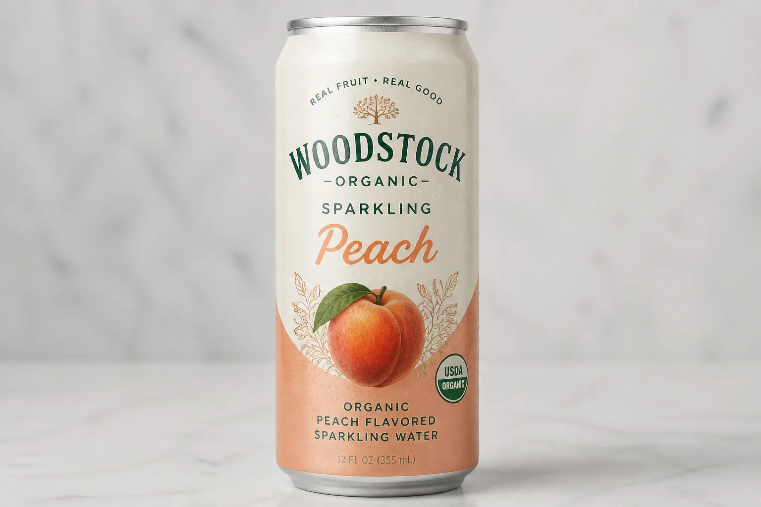 Product packaging with readable label on a neutral catalog background
