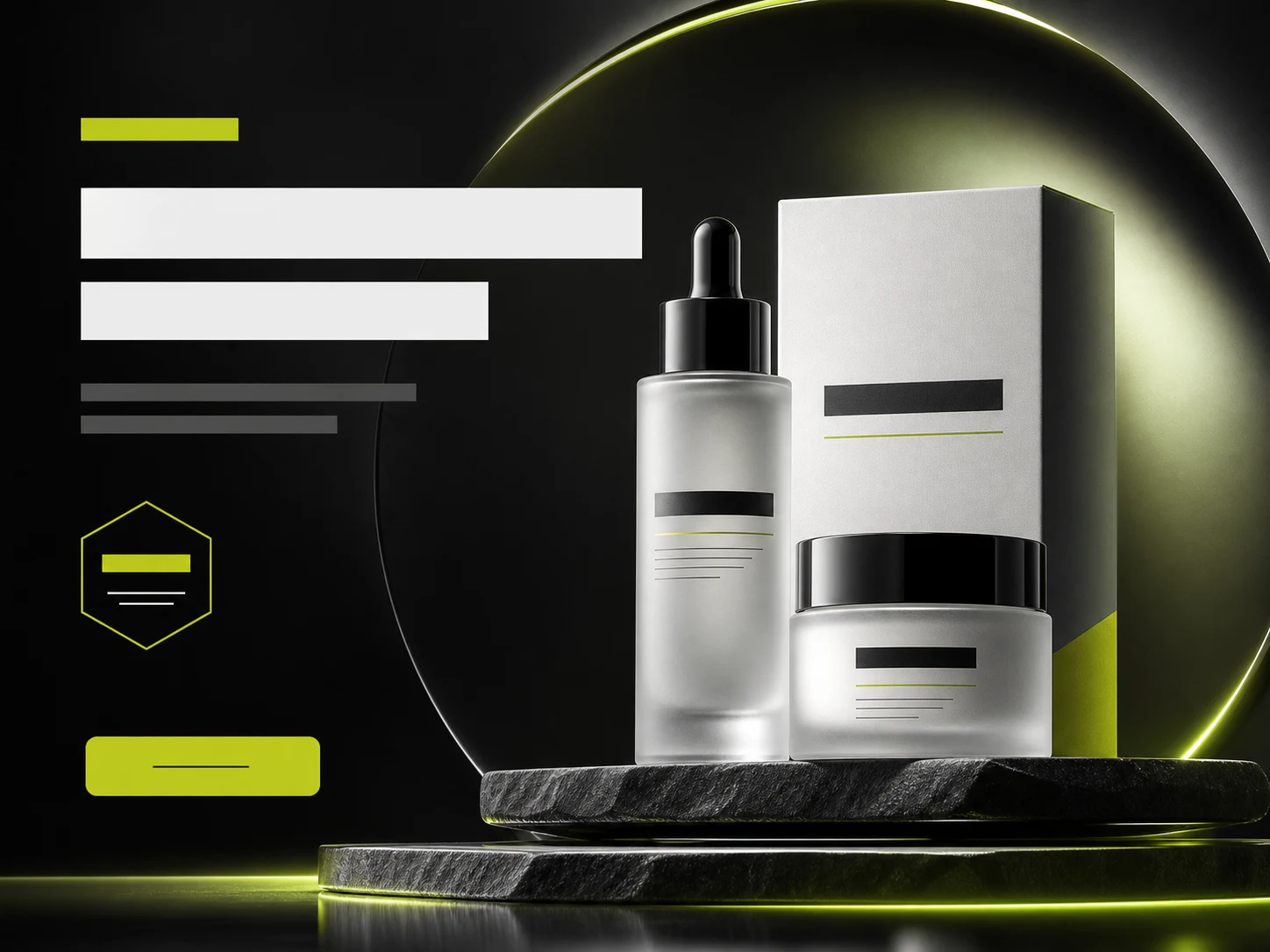 Product poster with aligned product, background, and campaign copy zones