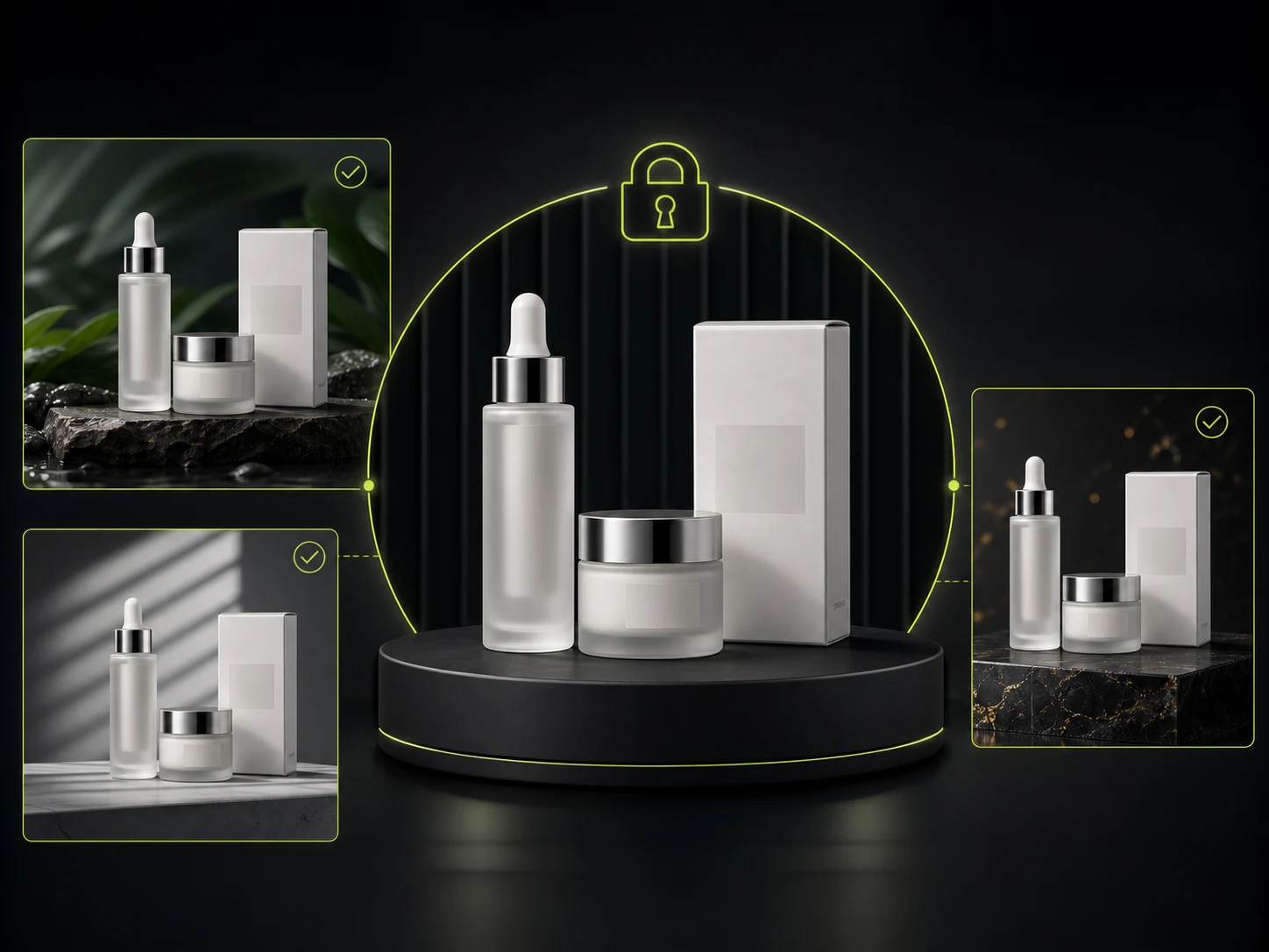 Product packaging details preserved in an AI product poster