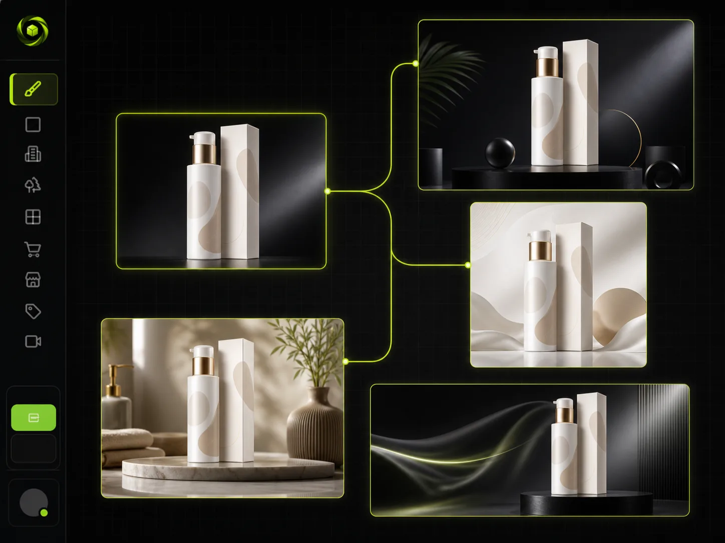 One product image expanded into ecommerce campaign visual variations
