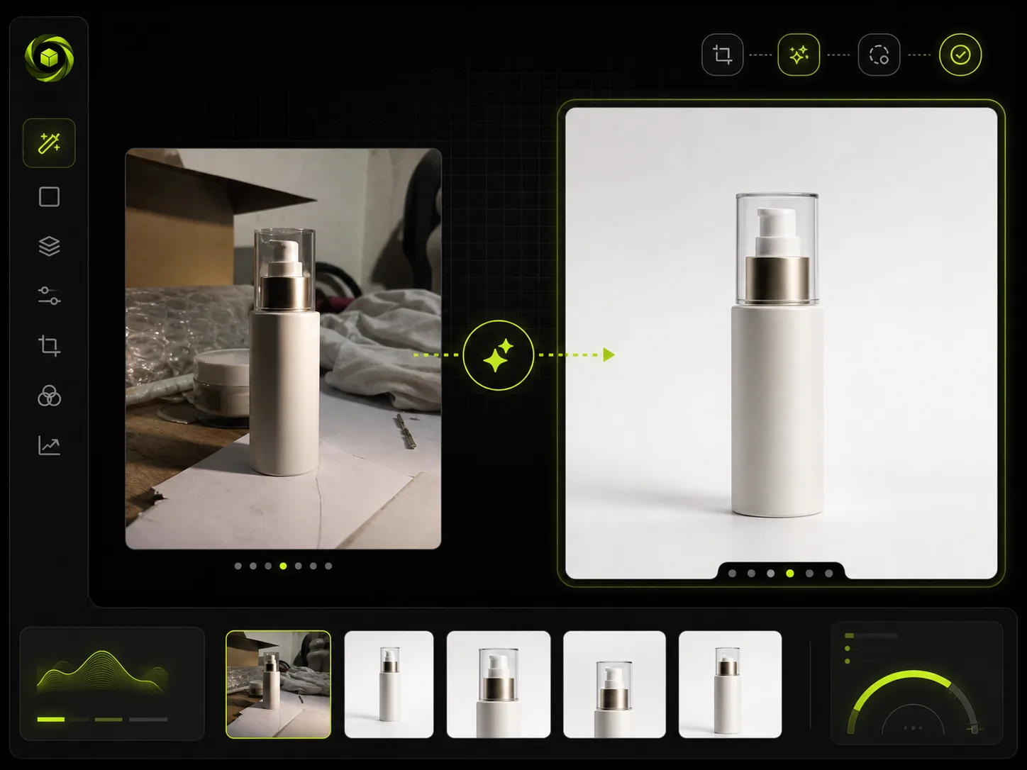 Supplier product photo cleaned into ecommerce-ready product image